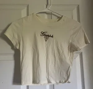 Guess Off White and Brown Baby Tee thumbnail 2