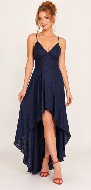 Here Comes the Sun Navy High Low Dress - Size M thumbnail 1