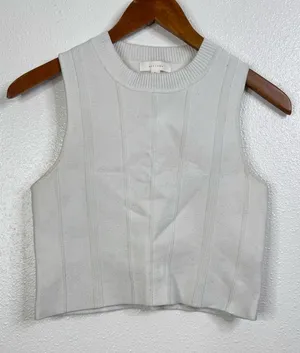 All:row White Cropped Tank Top‎ Size Large thumbnail 1