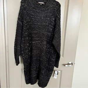 NEW Black & White Sweater Dress XL‎ - Sandra Darren NWT thumbnail 3