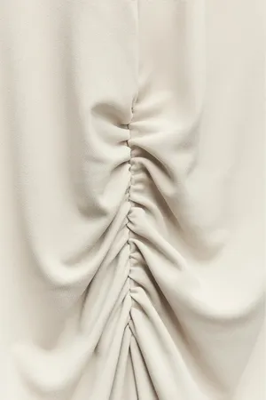 Zara dress gown fitted maxi bodycon Gray Halter formal evening wedding thumbnail 14
