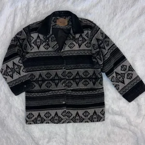 Woolrich Aztec Print Nordic Wool Coat size Medium thumbnail 2