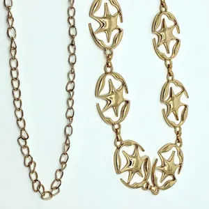 Y2K Celestial Liquid Gold Starburst Chain Belt, Fits 23.5–42.5 Inches, X7GA1218 thumbnail 8