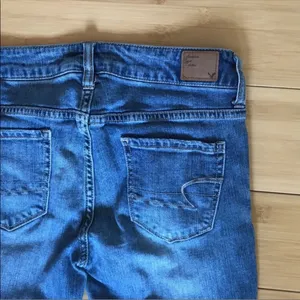 American Eagle Classic Blue Skinny Jeans with Stretch Fit thumbnail 11