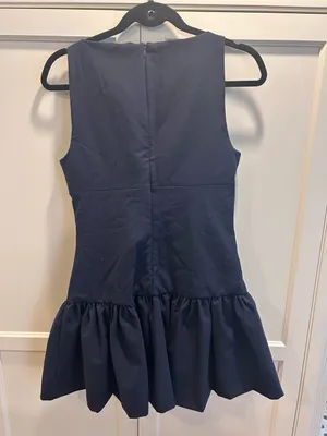 Zara NWT Girl’s Navy Sleeveless Drop-Waist Party Dress, Medium thumbnail 2