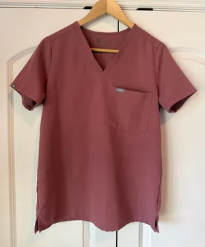 Figs Catarina Scrub Top Size Small Brown Red thumbnail 1