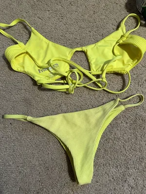 Frankie’s Bikinis Willa ribbed bikini set neon yellow thumbnail 4