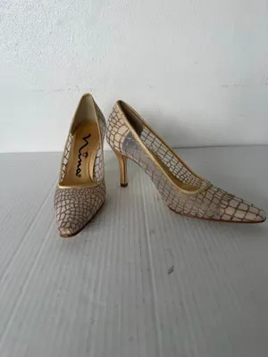 Nina Gold Mesh Heels Pumps Pointed Toe Elegant Evening Wedding Shoes Women’s thumbnail 15