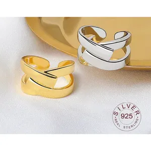 Boutique Layered Cross Ring‎ | White Gold Sterling Silver thumbnail 6