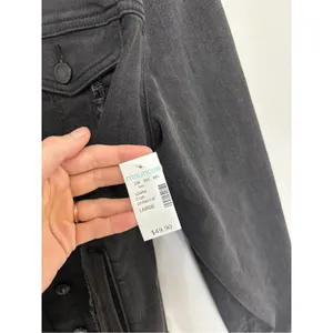 NEW Maurices Washed Black Denim Cropped Jacket Raw Hem - Size L thumbnail 4
