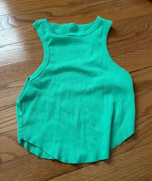 wild fable Ribbed High-Neck Tank Top in Bright Green thumbnail 1