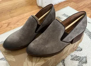 Sofft Velina Heeled Loafers Booties Grey Suede Size 7 NEW thumbnail 1