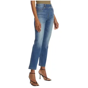 SPANX Ankle Straight PullOn Jeans W's L Vintage Indigo Shaping Comfort Travel thumbnail 2