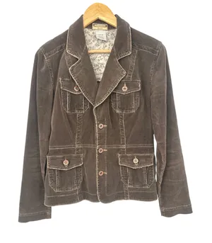 Department of Peace Corduroy Blazer Jacket Women XS Brown Boho Western Earthy thumbnail 1
