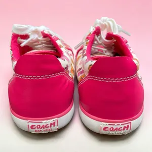 Y2K Floral Coach Barrett Canvas Sneakers Pink White Lace Up Shoes Women's 8B thumbnail 6