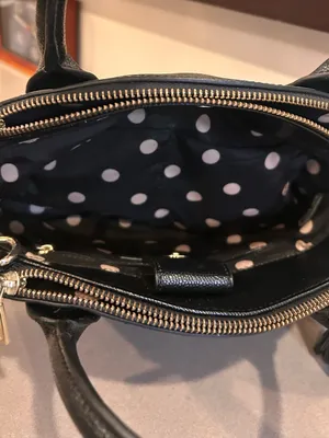 Anne Klein Structured Black Leather Top-Handle Satchel with Tassel Accent thumbnail 6