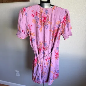Urban Outfitters UO Anna Crepe Wrap Mini Tropical Hawaiian Dress Women's Size M thumbnail 3