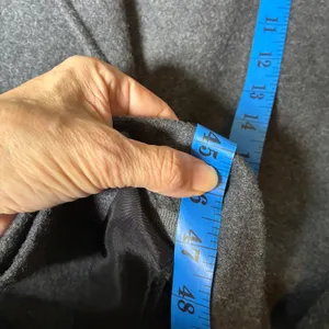 Vintage Wool Double Breasted Overcoat Longline Notched Lapel Grey Sz 16 Classic thumbnail 8