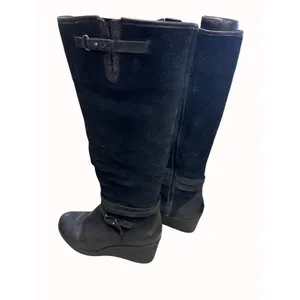 UGG Australia women’s black leather suede knee high boots size 7 SKU 5036 thumbnail 3
