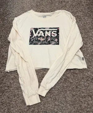 Vans Logo Long Sleeve Cropped Shirt thumbnail 1