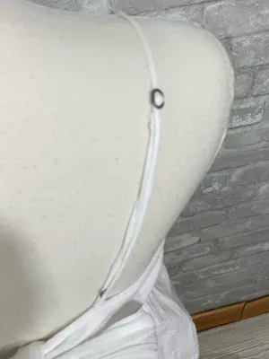 Abercrombie & Fitch White Spaghetti Strap Peplum Tank with back tie thumbnail 4