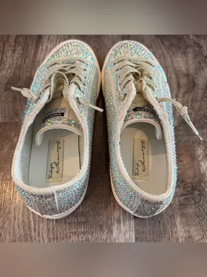 Vintage Havana Jenny Rhinestone Lace Up Sneakers Sparkle 8.5 Gold Rhinestones thumbnail 6