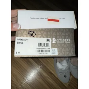 Giani Bernini Womens Sz 8 Ballet Flats Shoes Odeysagry Stone‎ Gray Memory Foam thumbnail 10