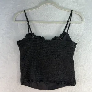 Y2K Gothic S Small Bustier Corset Top Black‎ Satin Lush Festival Punk Whimsigoth thumbnail 5