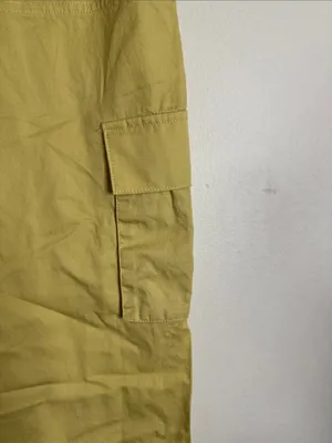 H/G Casual Light Cotton Cargo Utility Pants Lightweight Yellow/Mustard size S thumbnail 8