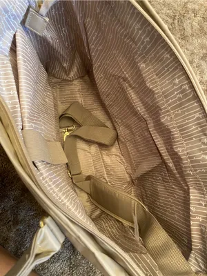 Samantha Brown Neutral Beige Taupe Tote with Gold Hardware Accents thumbnail 4