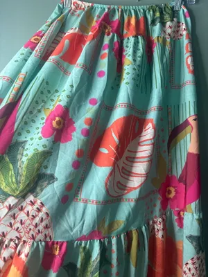 Tropical Hawaiian Maxi Skirt & Matching Bikini Set XS/S Island Resortwear beach thumbnail 3