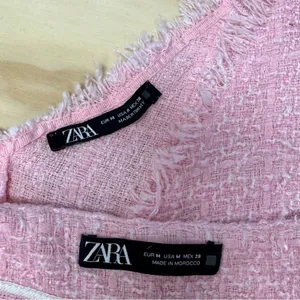 Zara Pink Textured‎ Tweed Women's 2 Piece Set Skort Cropped Top Med 2647/651/620 thumbnail 8