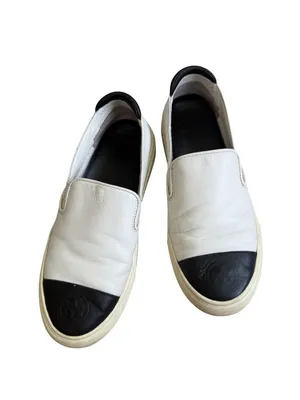 TORY BURCH Black White Leather Colorblock Sneakers Size 6 thumbnail 7