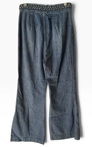 Free People High Rise Wide Leg Braided Jeans Women’s Size 28 Medium Blue thumbnail 1