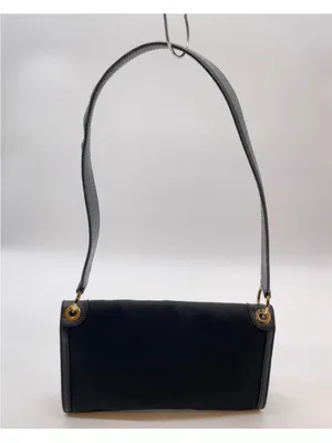 Salvatore Ferragamo Black nylon/leather Shoulder Bag with Gold Hardware thumbnail 4
