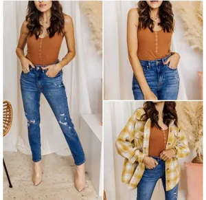 Ribbed Camel Scoop Neck Bodysuit thumbnail 2