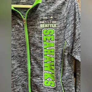 NFL Teens Love Seattle Seahawks Zip Up Athletic Jacket Grey Rave Green XL thumbnail 7