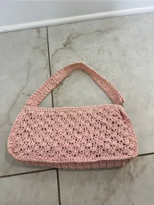 Urban Outfitters Pink Penny Crochet Baguette Bag thumbnail 5