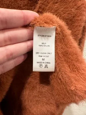ASTR The Label Square Neck Fuzzy Crop Sweater in Rust thumbnail 5