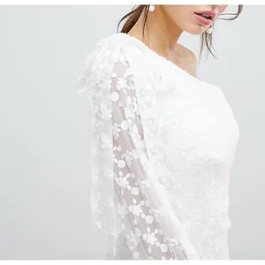 Keepsake The Label White Lace One Shoulder Ruffle Dress XS Retrospect Wedding‎ thumbnail 3