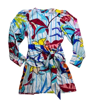 Whitney Rife x The Drop Mini Dress‎ Womens L Multicolor NWT Floral Long Sleeve thumbnail 1