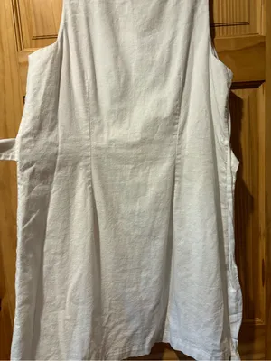 New Day Button-Front Square-Neck White Linen Blend Dress women’s XL thumbnail 6