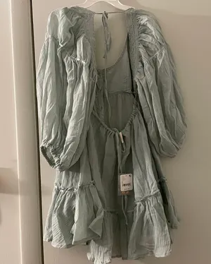 Free People NWT Mint Green Mini tunic dress thumbnail 3