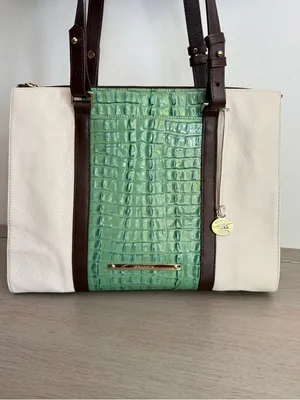 Brahmin Spring ‘21 Med Asher Tote Meadow Melbourne Glazed Croc Embossed Leather thumbnail 2