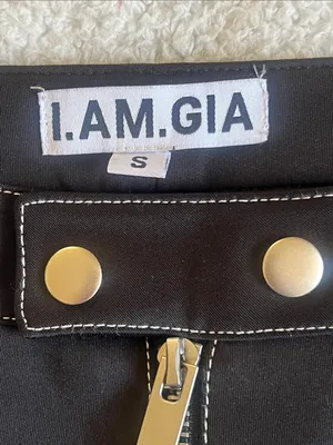 I.AM.GIA‎ Slater High Waist Zip Front Flare Pants Black Size S thumbnail 3