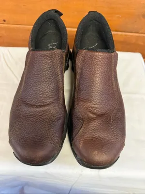 Nautilus women's brown, full-grain water-resistant leather slip-on work shoe Sz thumbnail 6