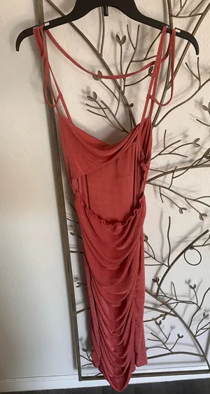 Rose gold maxi dress Red Size L thumbnail 2