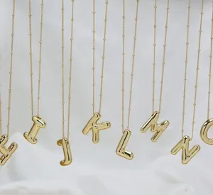 Bubble Balloon Letter G Initial Necklace Gold thumbnail 3