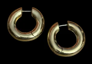 BAUBLEBAR Dalilah gold tone polished huggie hoop earrings thumbnail 1