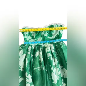 Selkie Strapless Green Floral Midi Dress Size X-Small Retail $325 P-48 thumbnail 16